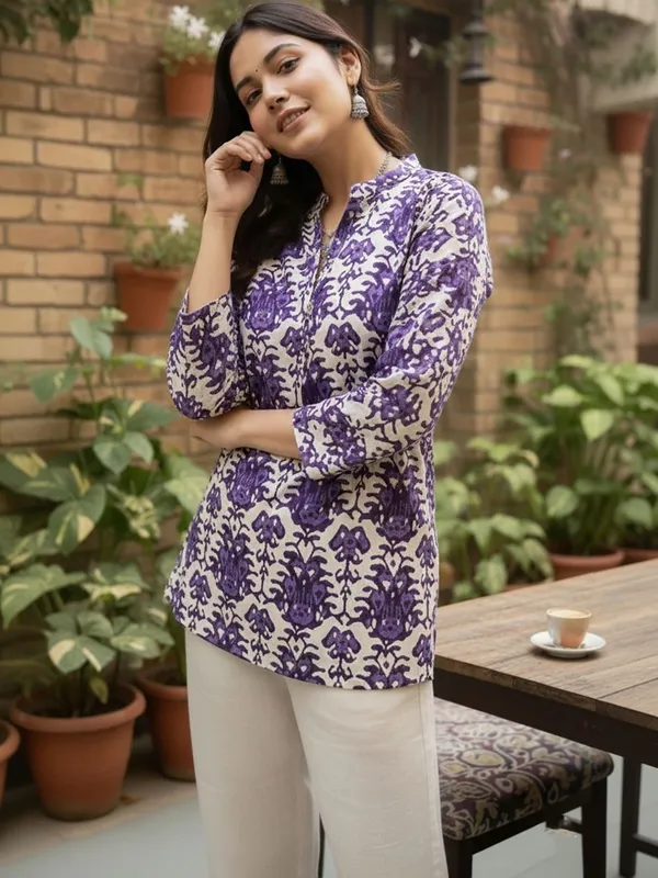 Purple_Cotton_Floral_Printed_Kurti