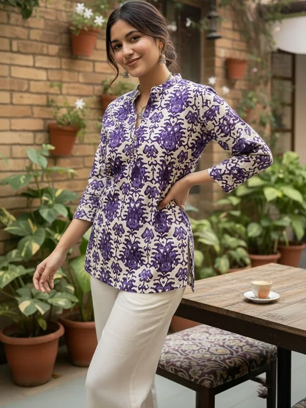 Purple_Cotton_Floral_Printed_Kurti