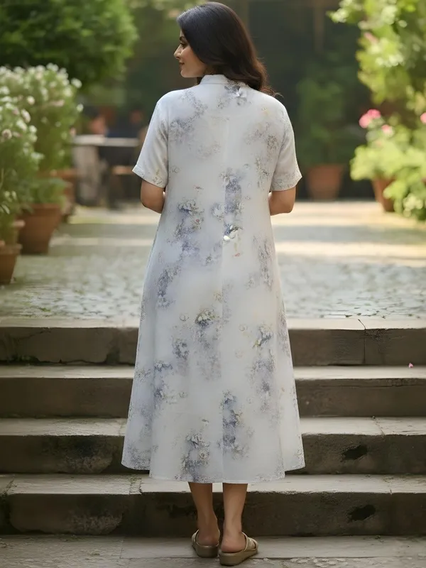 Pale_Blue_&_White_Cotton_Blend_Floral_Printed_Dresses