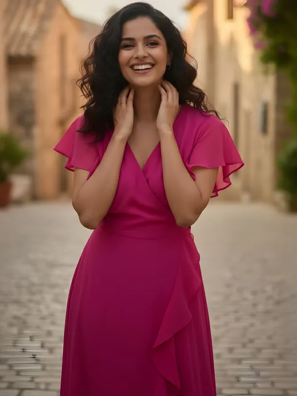 Pink_Chiffon_Solid_Dress