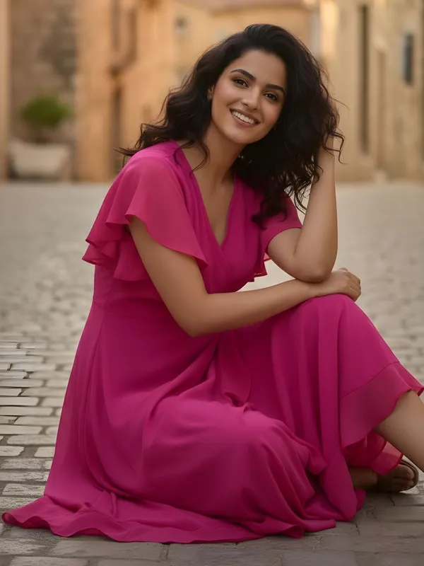 Pink_Chiffon_Solid_Dress