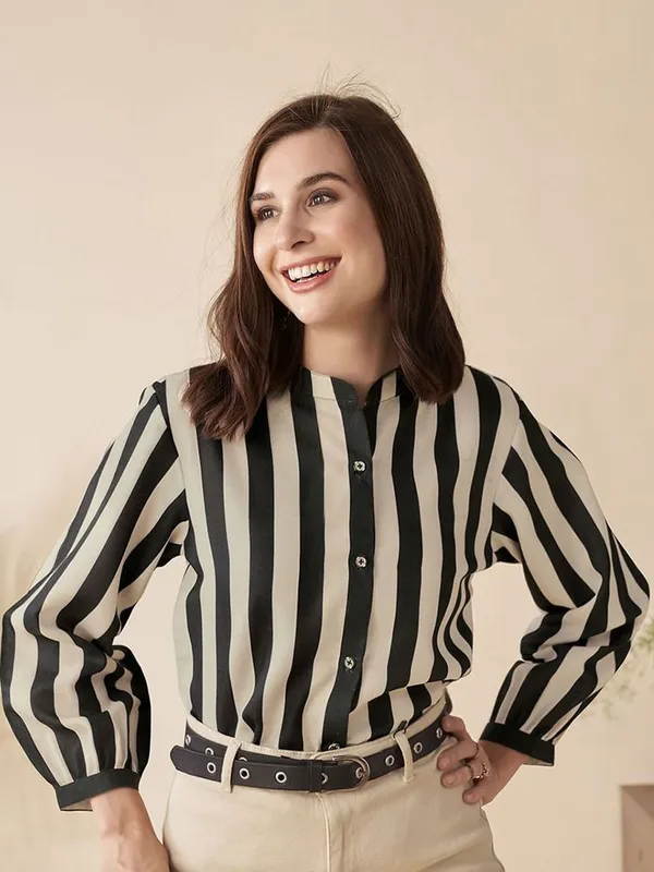 Black_Cotton_Blend_Striped_Shirt