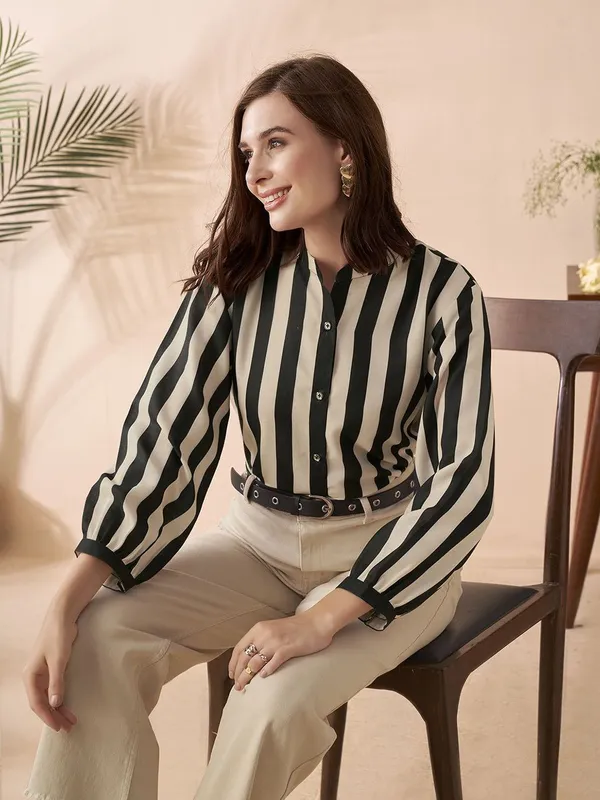 Black_Cotton_Blend_Striped_Shirt