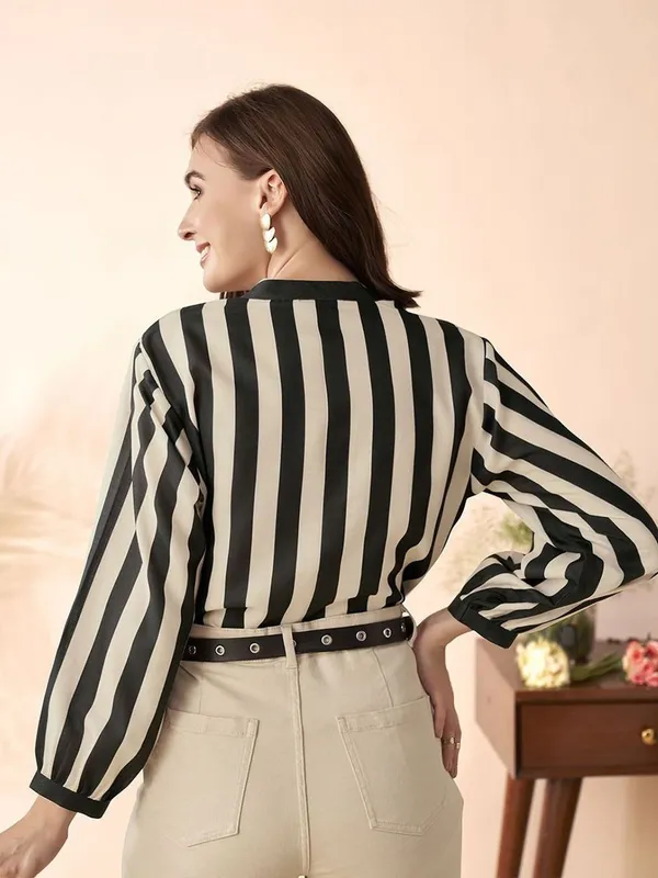 Black_Cotton_Blend_Striped_Shirt