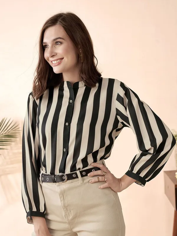 Black_Cotton_Blend_Striped_Shirt