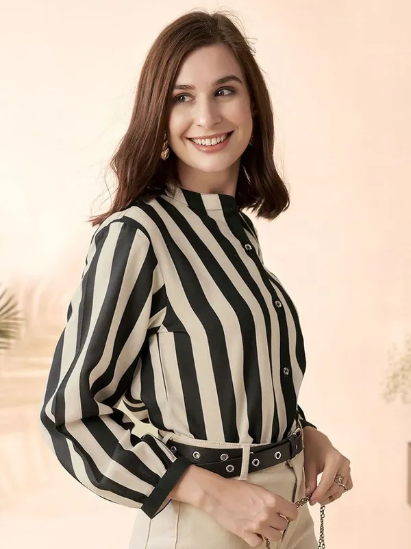 Black_Cotton_Blend_Striped_Shirt