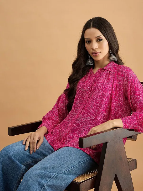 Pink_Cotton_Blend_Bandhni_Printed_Shirt