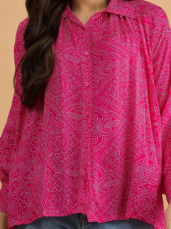 Pink_Cotton_Blend_Bandhni_Printed_Shirt