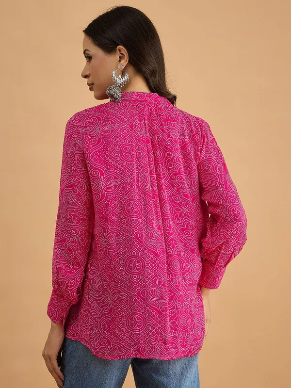 Pink_Cotton_Blend_Bandhni_Printed_Shirt