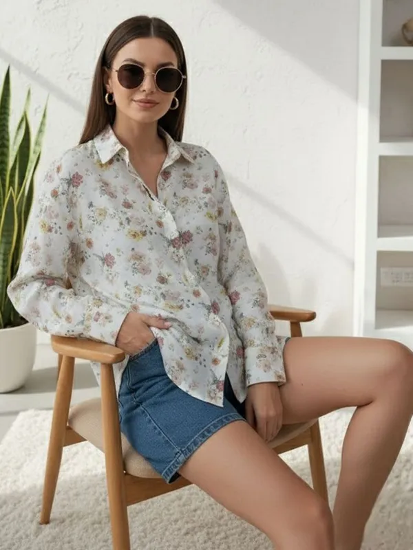 Cream_Rayon_Floral_Printed_Shirt