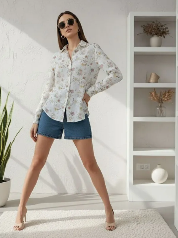 Cream_Rayon_Floral_Printed_Shirt