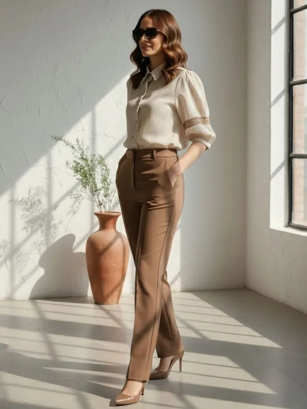 Cream_Linen__checks_Shirts