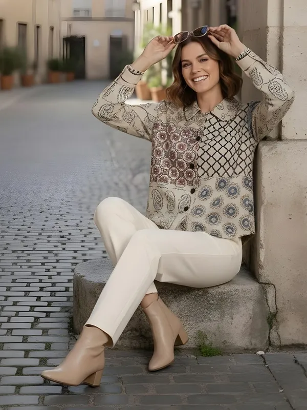 Burgundy_&_Dark_Blue_Poplin_Cotton_Teardrop_Motifs_Printed_Shirts