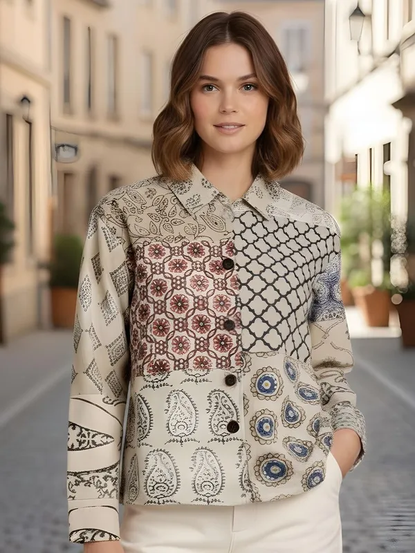 Burgundy_&_Dark_Blue_Poplin_Cotton_Teardrop_Motifs_Printed_Shirts