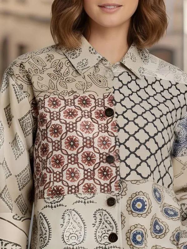 Burgundy_&_Dark_Blue_Poplin_Cotton_Teardrop_Motifs_Printed_Shirts