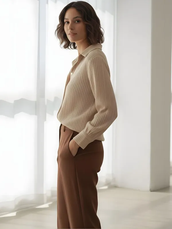 Beige_Poly_Silk_Ribbed_Printed_Shirts