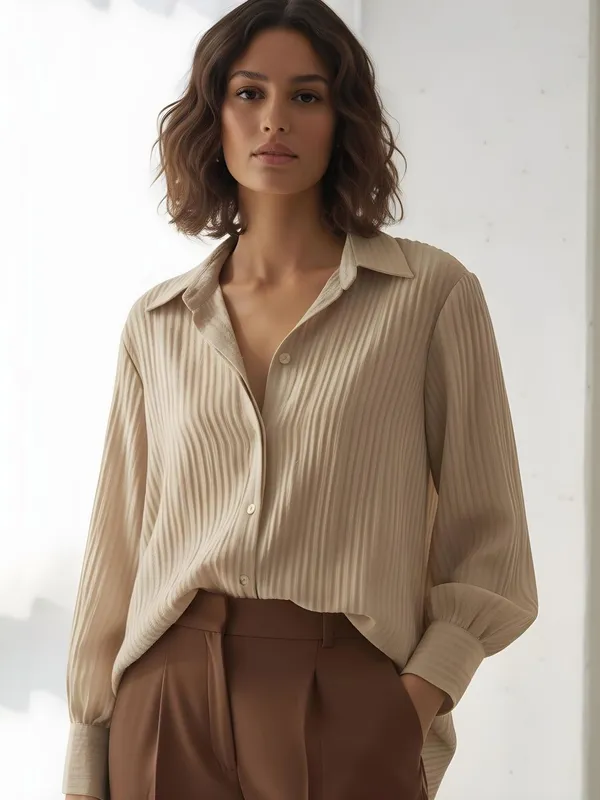 Beige_Poly_Silk_Ribbed_Printed_Shirts