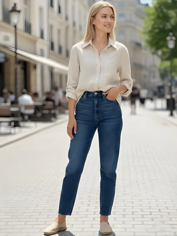 Cream_Poly_Linen_Button-Down_Printed__Shirts