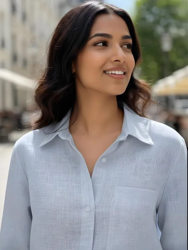 Navy_Blue_Linen_Button-Down_Printed__Shirts