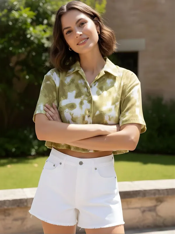 Olive_Green_Polycotton_Tie_Dye_Printed_Shirts