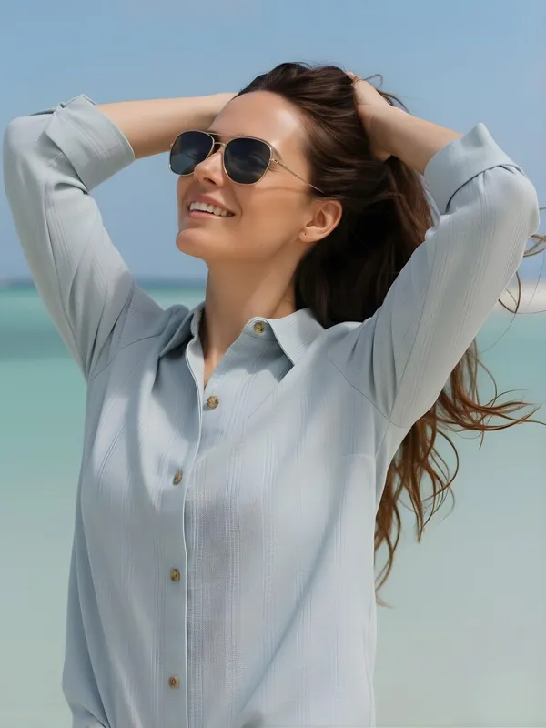 Light_Green_Polyester_Vertical_Stripes_Printed_Shirts