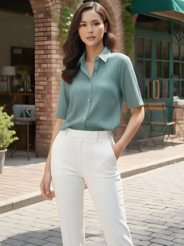 Sea_Green_Polyester_Solid_Shirt