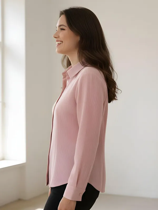 Pink_Cotton_Blend_Self_Design__Shirts