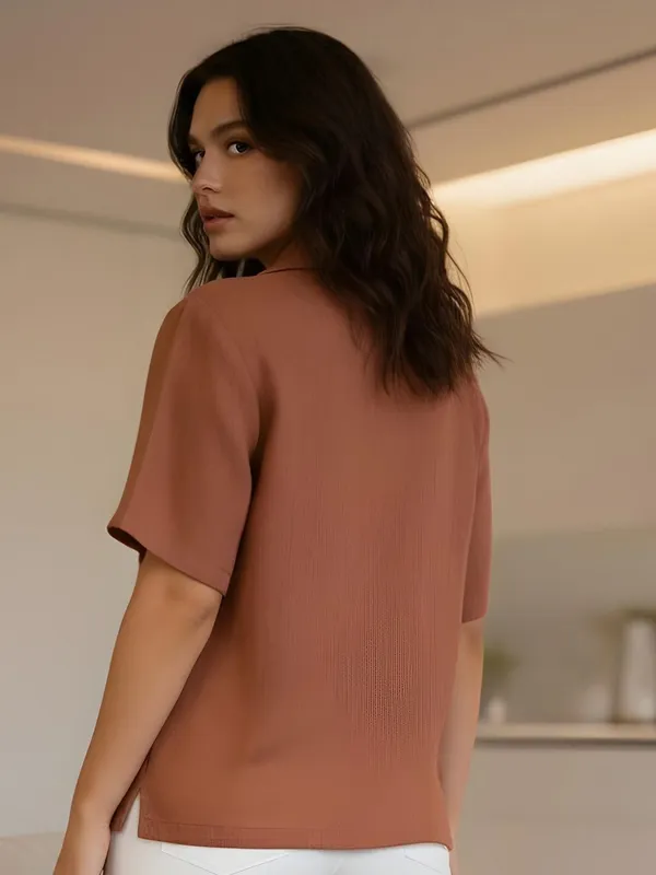 Light_Orange__Cotton_Jute_Self_Design_Shirts