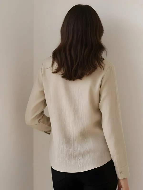 Beige_Cotton_Blend_Self_Design__Shirts