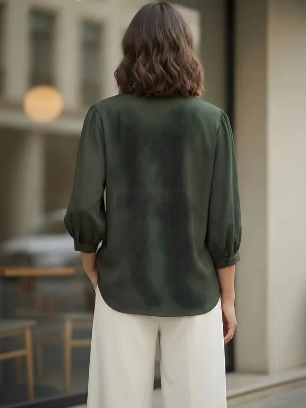 Olive_Polyester_Crinkled_shirt