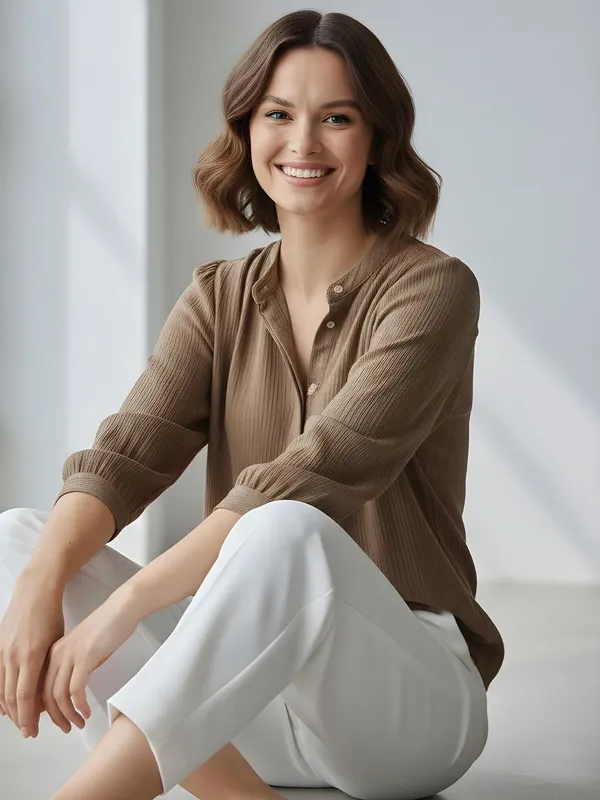 Brown_Polyester_Crinkled_shirt