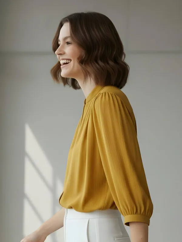 Mustard_Polyester_Crinkled_shirt