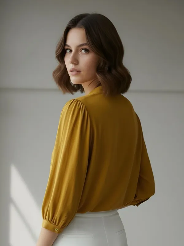 Mustard_Polyester_Crinkled_shirt