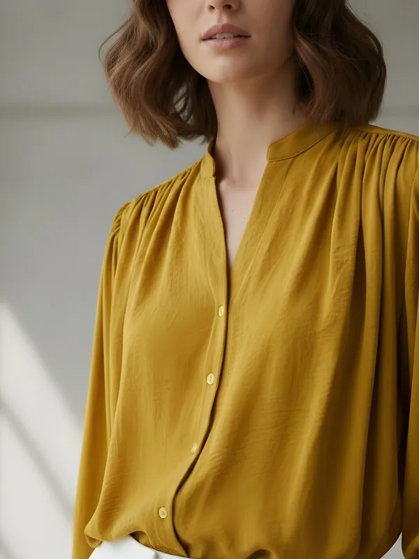 Mustard_Polyester_Crinkled_shirt
