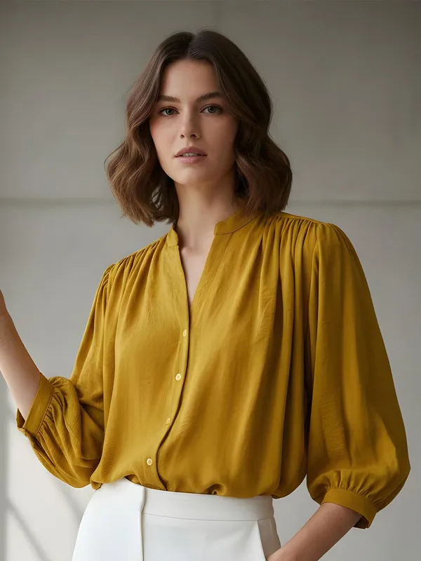 Mustard_Polyester_Crinkled_shirt
