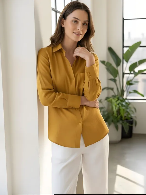Mustard_Linen_Solid_Shirt