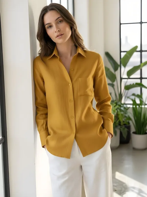 Mustard_Linen_Solid_Shirt