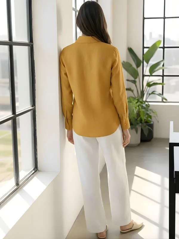 Mustard_Linen_Solid_Shirt