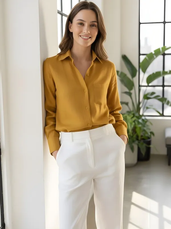 Mustard_Linen_Solid_Shirt