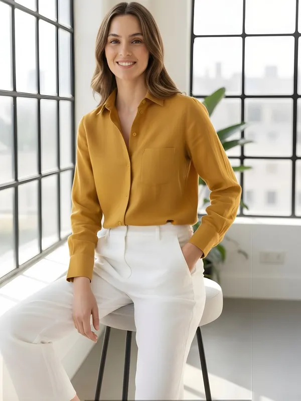 Mustard_Linen_Solid_Shirt