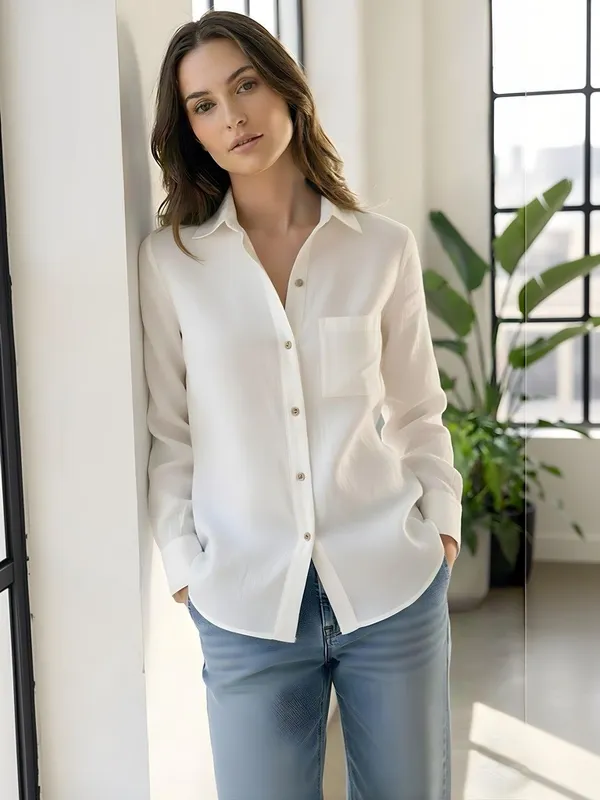 White_Linen_Solid_Shirt