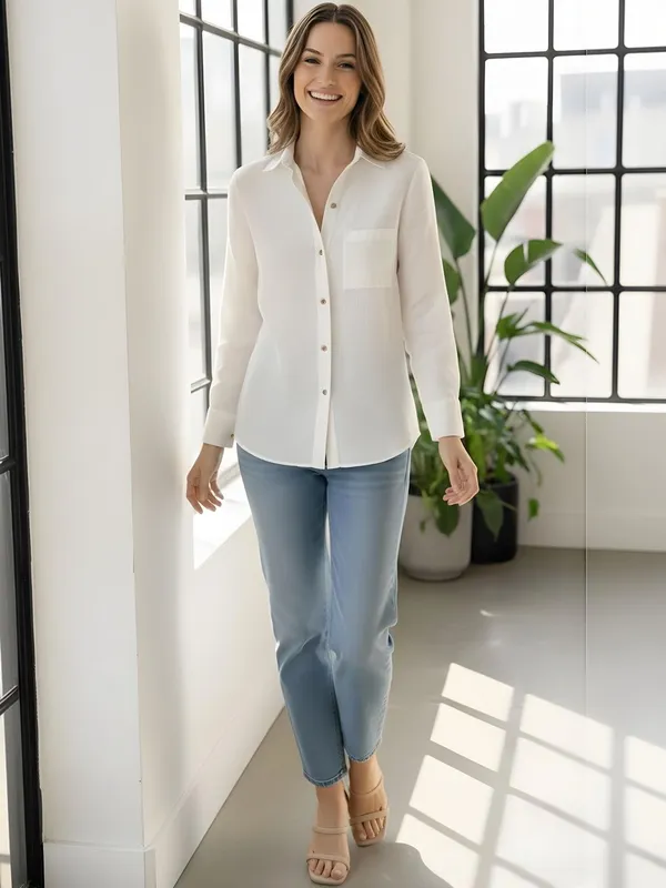 White_Linen_Solid_Shirt