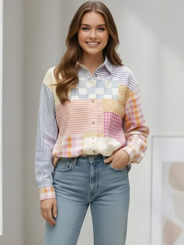 Peach_Vatican_Geometrical_Printed_Top