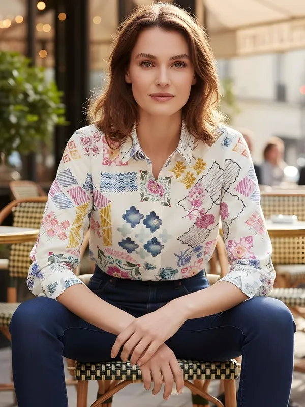 White_Cream_Vatican_Abstract_Printed_Top