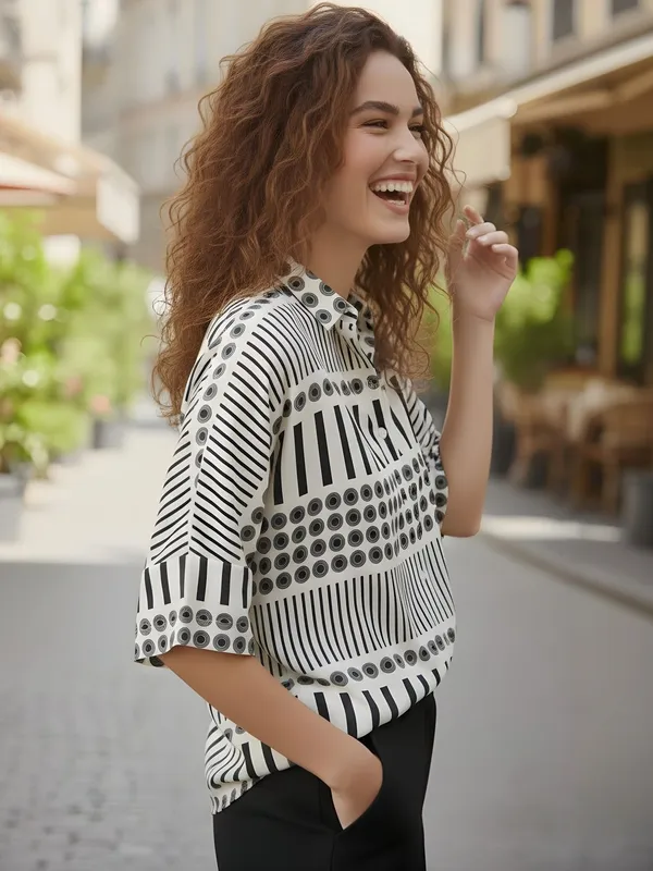 White_Vatican_Vertical_Striped_Top