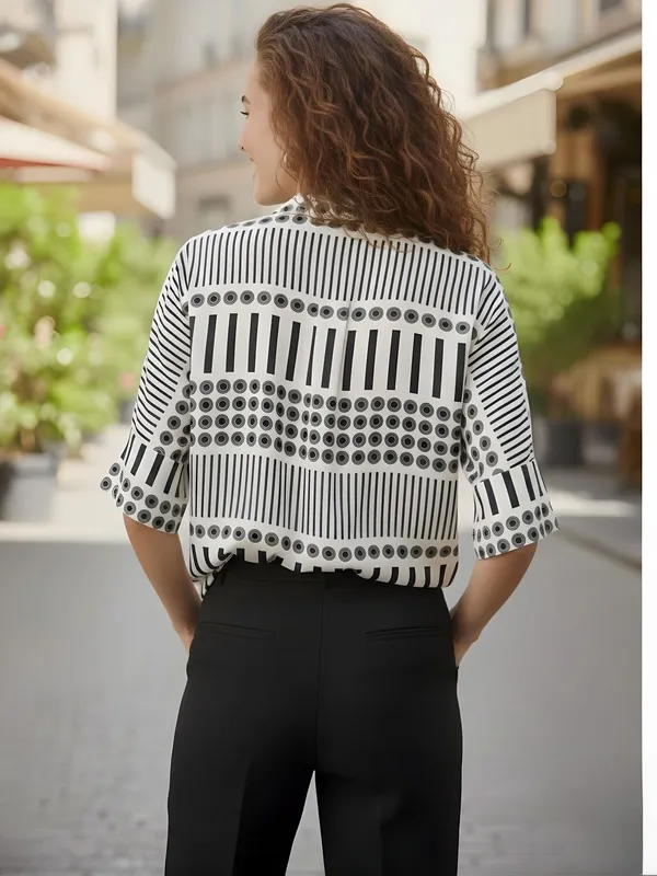 White_Vatican_Vertical_Striped_Top