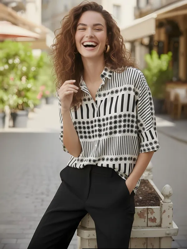 White_Vatican_Vertical_Striped_Top