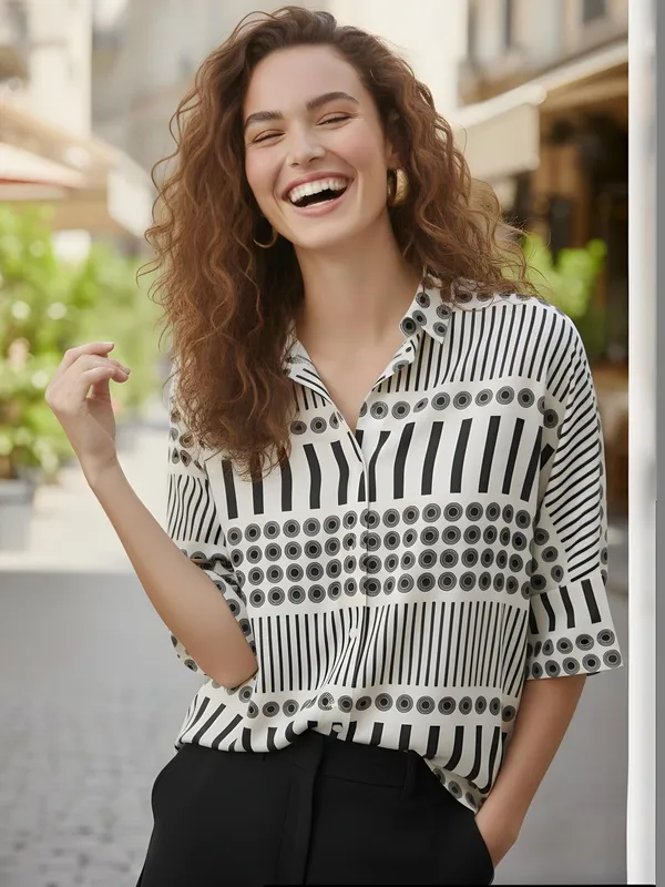 White_Vatican_Vertical_Striped_Top