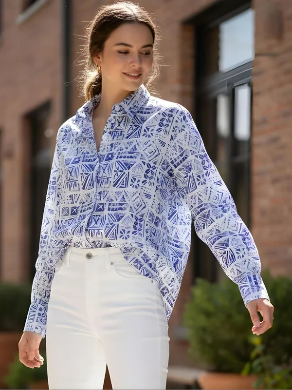 Blue_Mul_chanderi_Abstract_Printed_Top