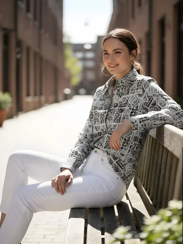Black_Mul_chanderi_Abstract_Printed_Top